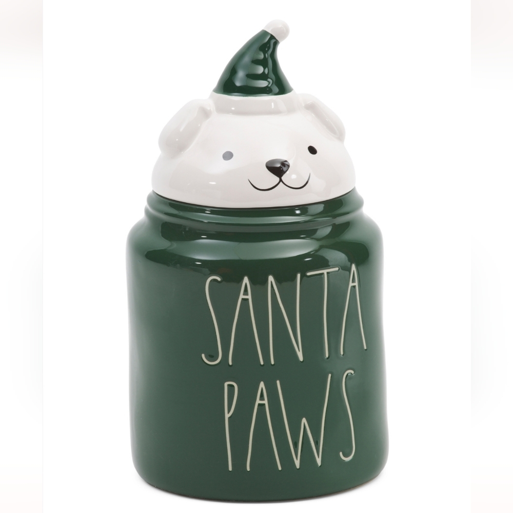 Rae Dunn Santa Paws Canister